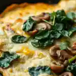Spinach and Mushroom Omelette – The Ultimate Savory Breakfast You’ll Crave 2 spinach and mushroom omelette in cast iron skillet