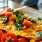 Loaded Veggie Omelette Denny's: 5 Shocking Facts You Need to Know 2 Loaded Veggie Omelette Denny’s recipe on ceramic plate with vegetables