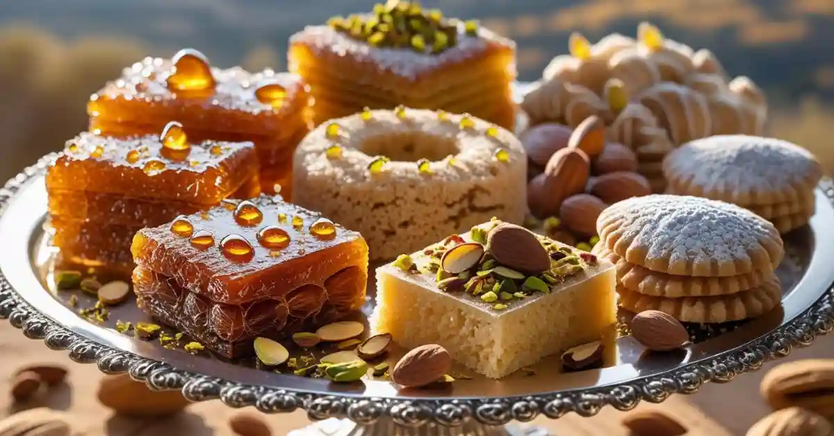 Mediterranean-dessert-recipes Assortment of delectable Middle Eastern and Mediterranean desserts
