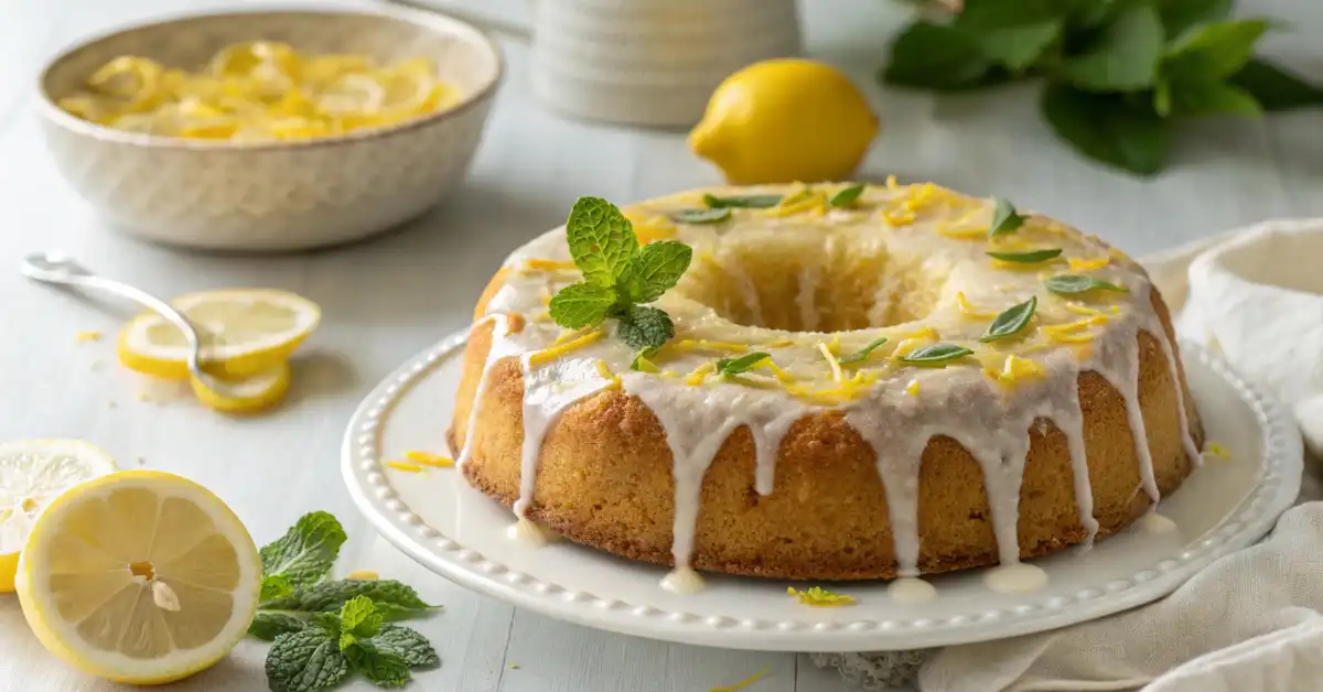 glazed-vegan-lemon-olive-oil-cake Glazed vegan lemon olive oil cake with mint