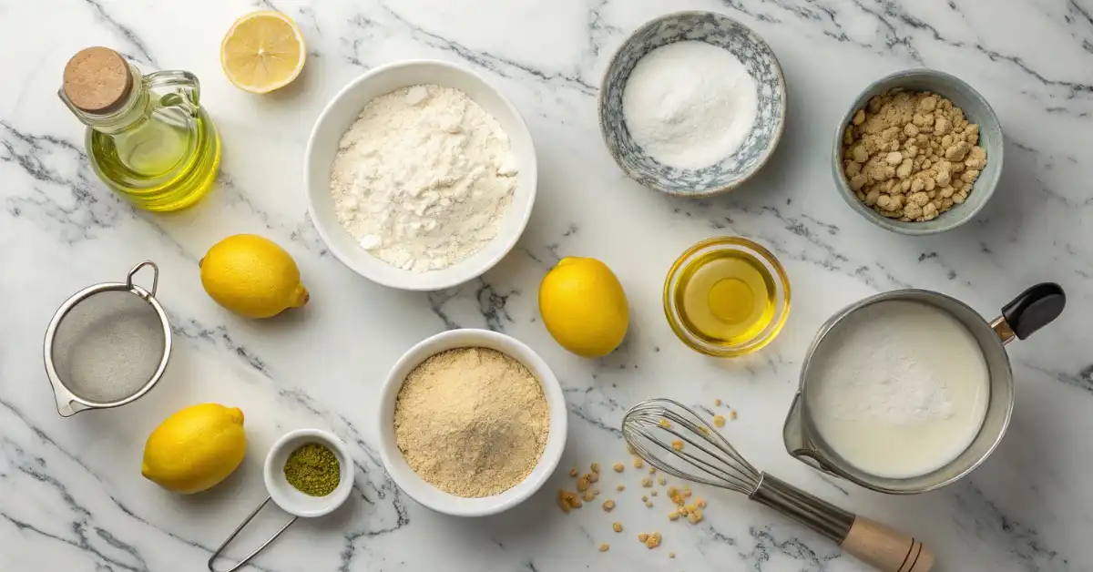 vegan-lemon-olive-oil-cake-ingredients Ingredients for vegan lemon olive oil cake