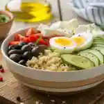 Mediterranean Breakfast Bowl: A Flavorful Start to Energize Your Day 2 Mediterranean breakfast bowl with eggs and olives