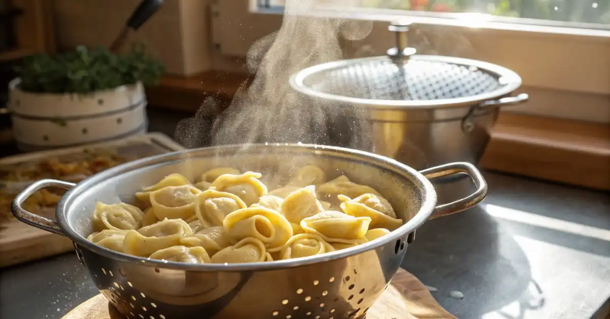 cheese-tortellini-cooling chilled cheese tortellini for pasta salad