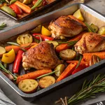 The Ultimate Guide to Sheet Pan Chicken Thighs and Veggies: Easy, Flavorful, and Healthy Dinners 2 Sheet pan chicken thighs and veggies roasted to perfection