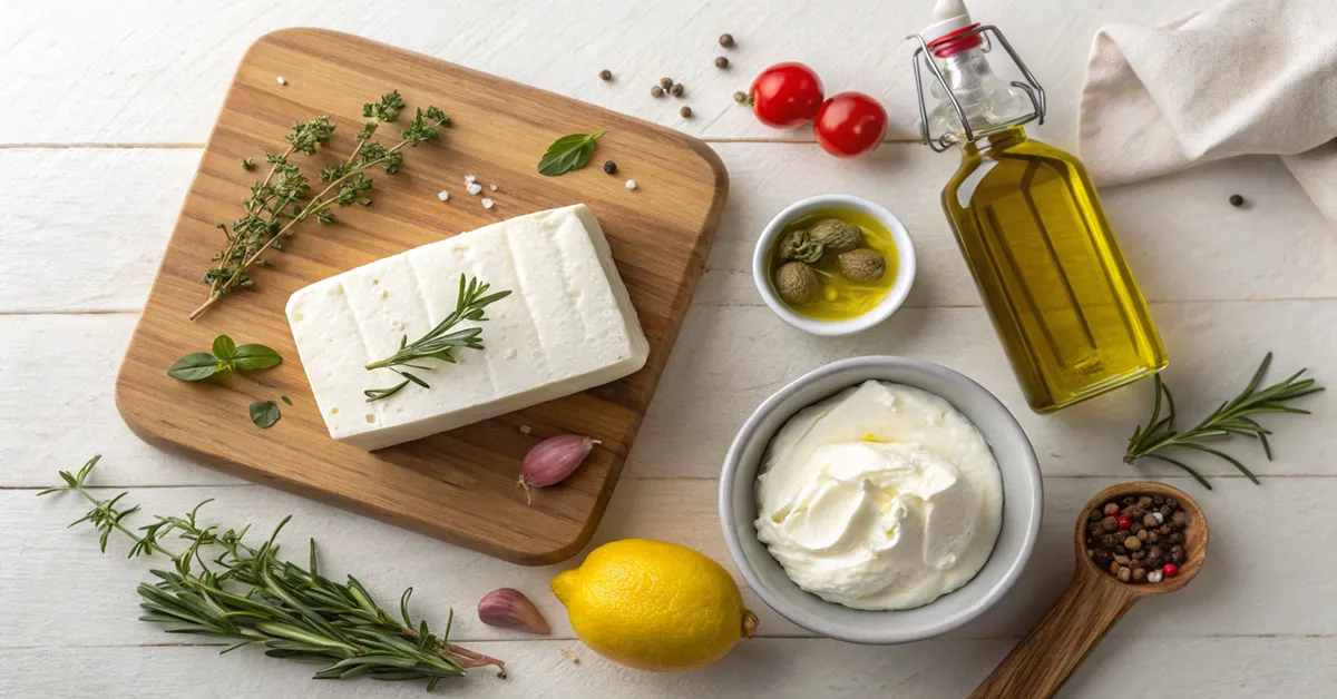 tazikis-whipped-feta-ingredients Taziki's Whipped Feta Recipe key Mediterranean ingredients