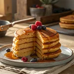 5 Secrets to Perfect Sweet Potato Pancakes That'll Change Your Mornings Forever 2 Fluffy sweet potato pancakes stack with maple syrup and fresh berries
