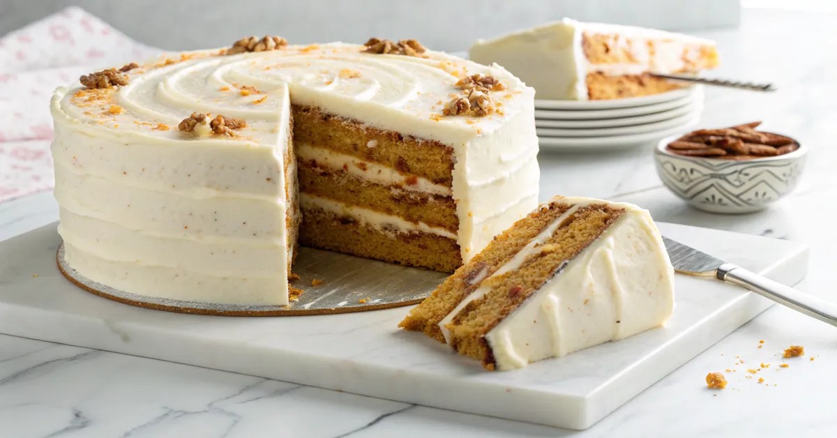 three-layer-sweet-potato-cake Moist Sweet Potato Cake with cream cheese