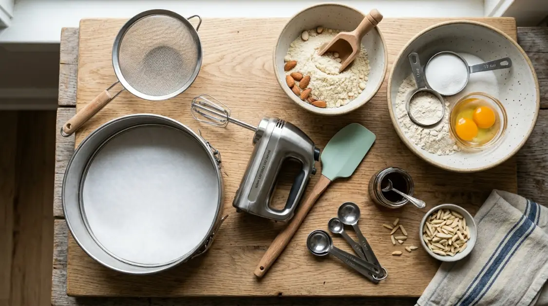 Equipment for grain-free almond cake baking 