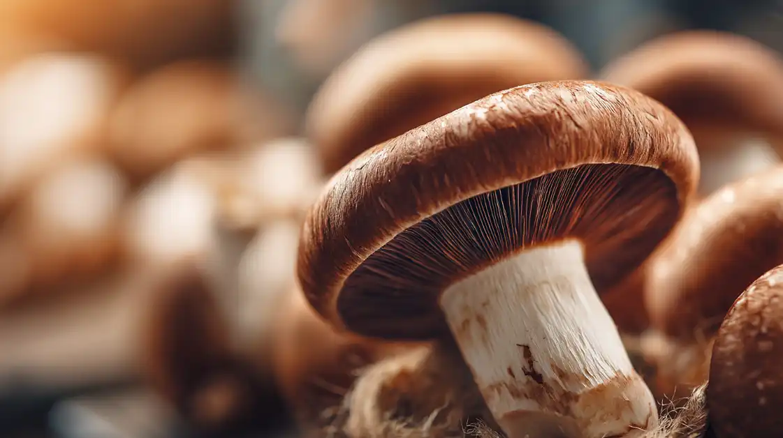 Fresh cremini mushrooms close-up for stuffed mushroom recipe
