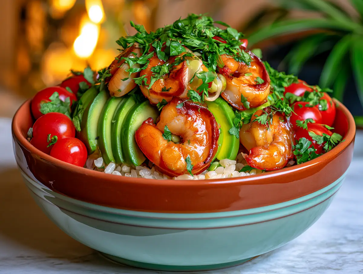 Citrus Shrimp and Avocado Rice Bowl (30 Minutes) 1 3099 citrus shrimp avocado rice bowl recipe card