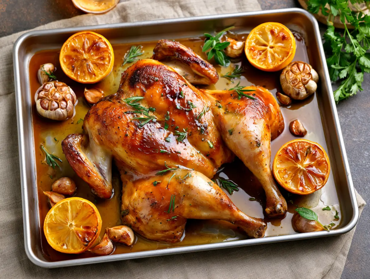 Spatchcock Chicken Mediterranean dish