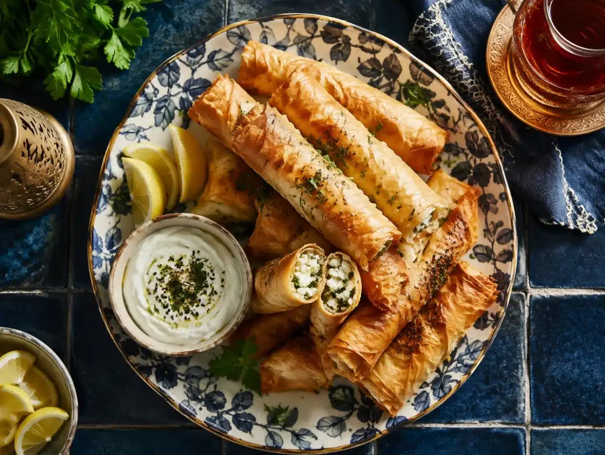 3174 turkish sigara boregi with feta