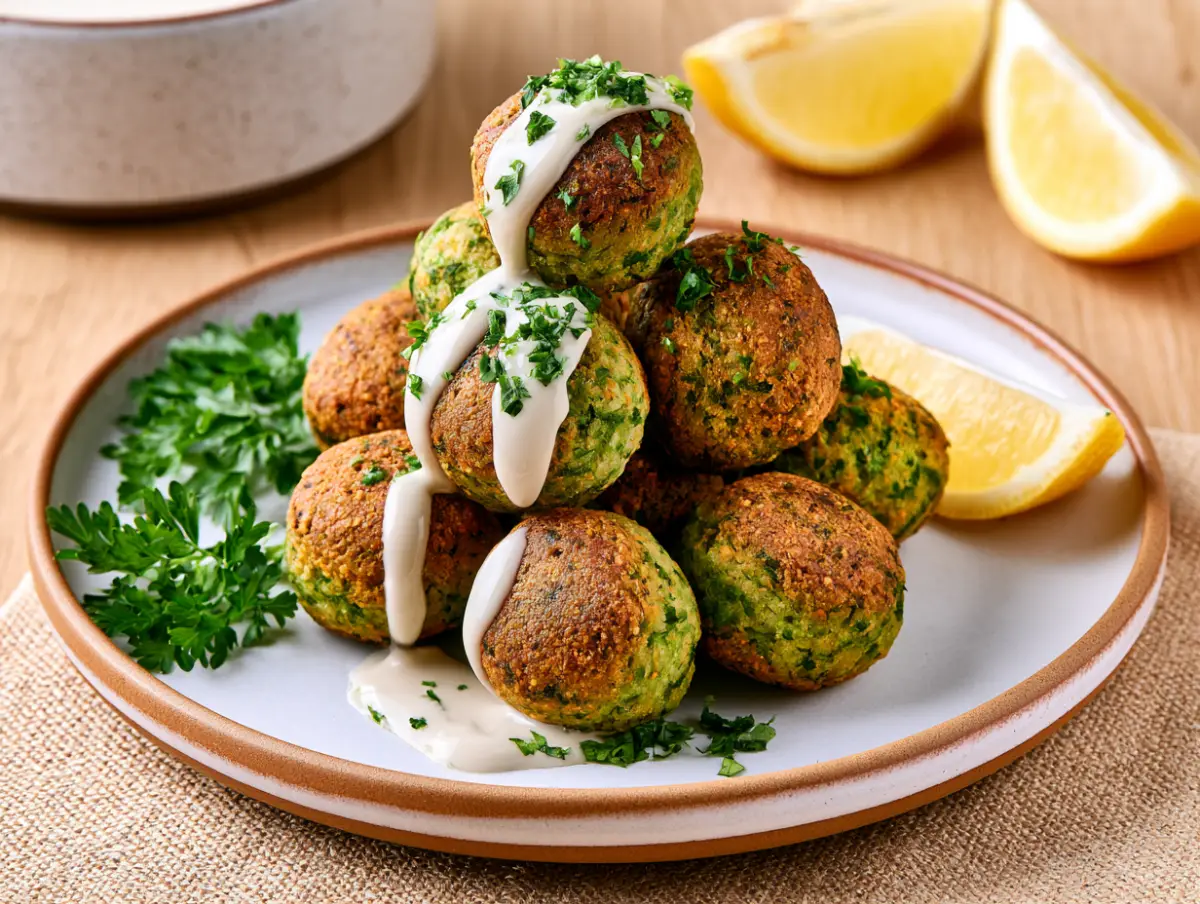 Crispy Baked Falafel Bites Mediterranean dish