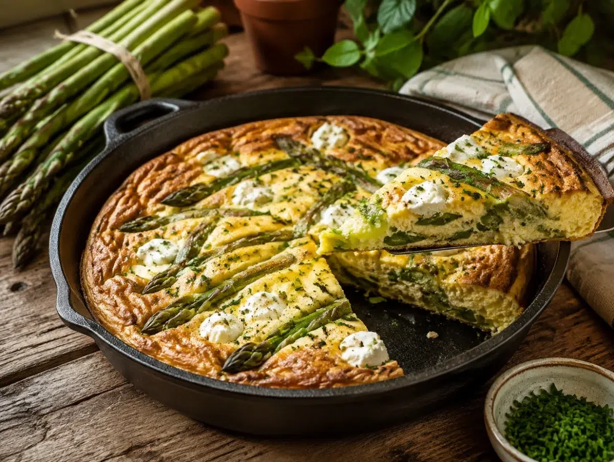 3257 spring asparagus and goat cheese frittata