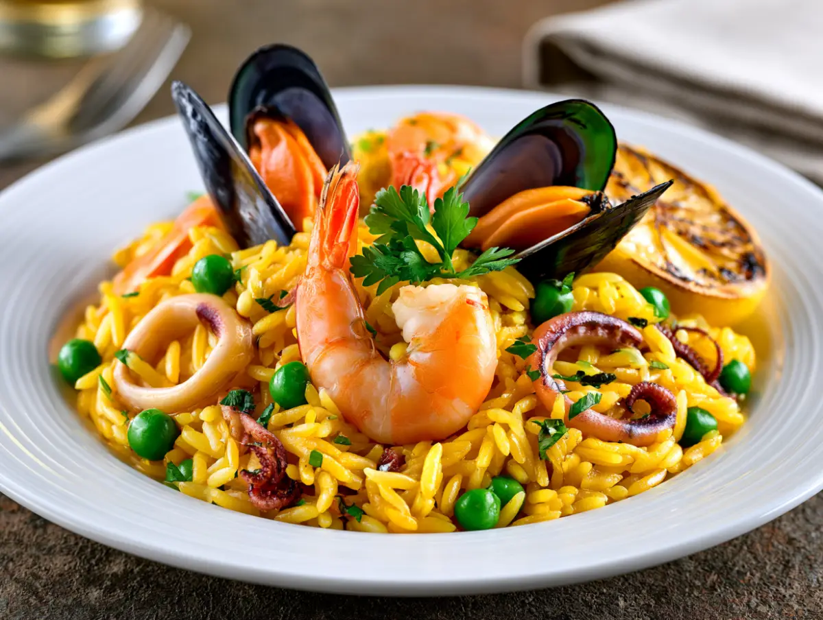 Spanish Seafood Rice recipe card