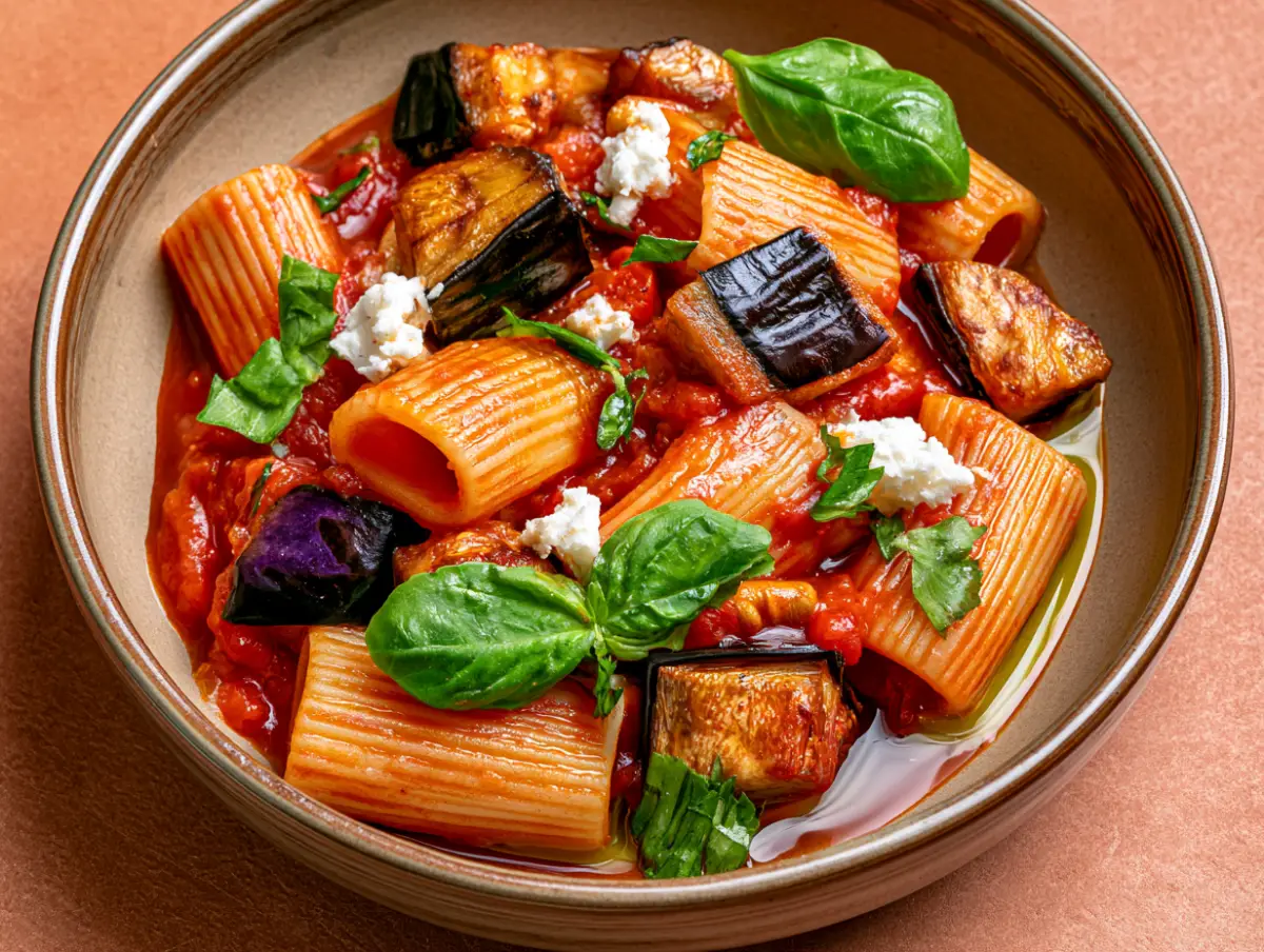 pasta alla norma (Sicilian eggplant) Mediterranean dish