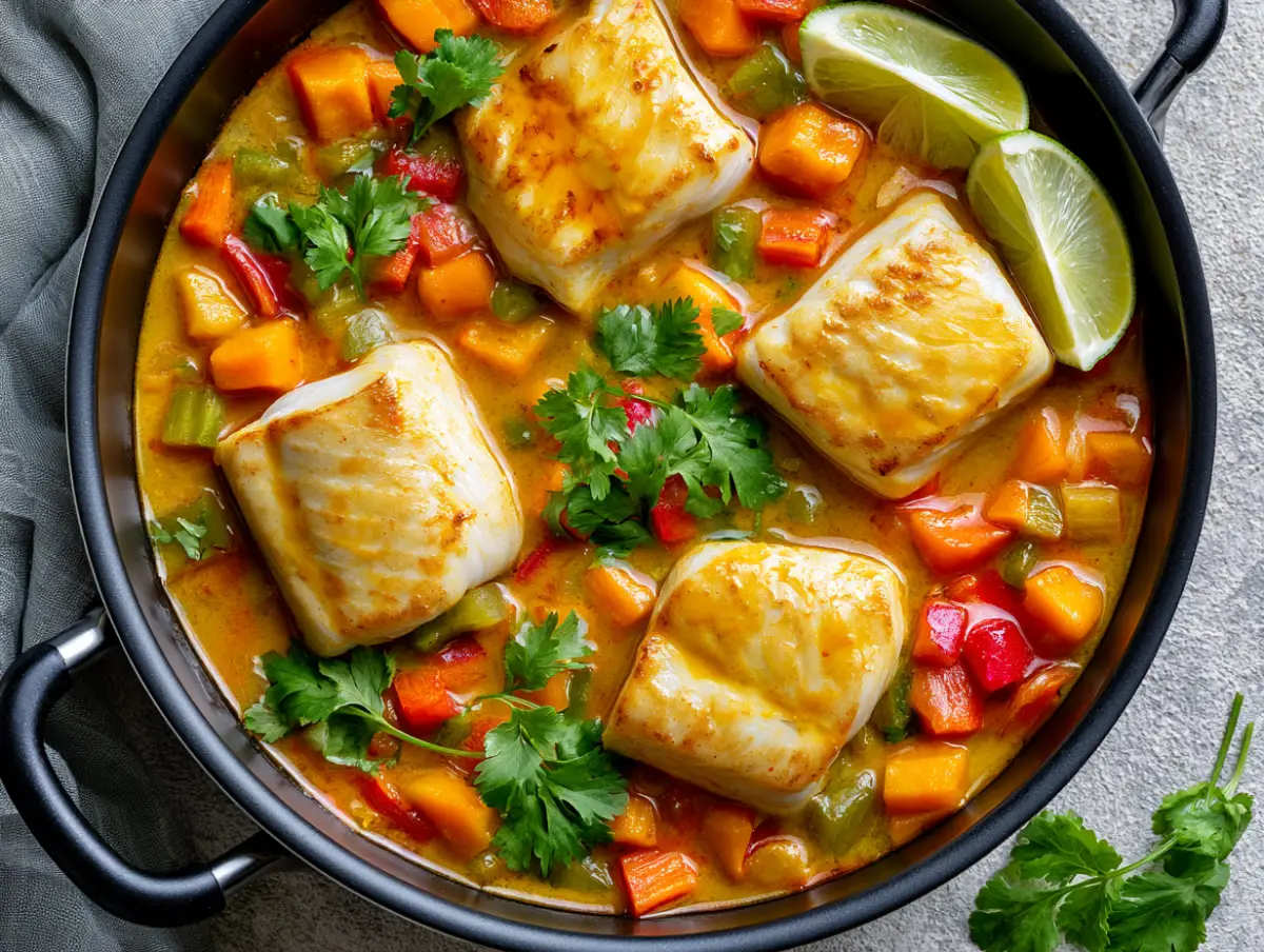 Coconut Curry Mahi Mahi Mediterranean dish