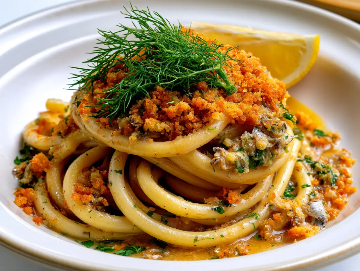 Sicilian Sardine Pasta Mediterranean dish