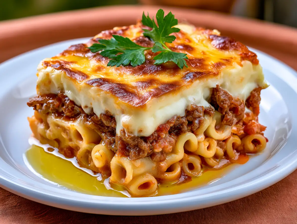 Greek Pastitsio: Baked Pasta with Bechamel (Serves 8-10) 1 Greek Pastitsio recipe card