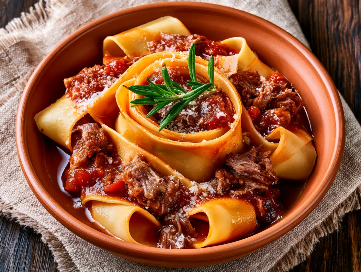Lamb Ragu Pappardelle Mediterranean dish