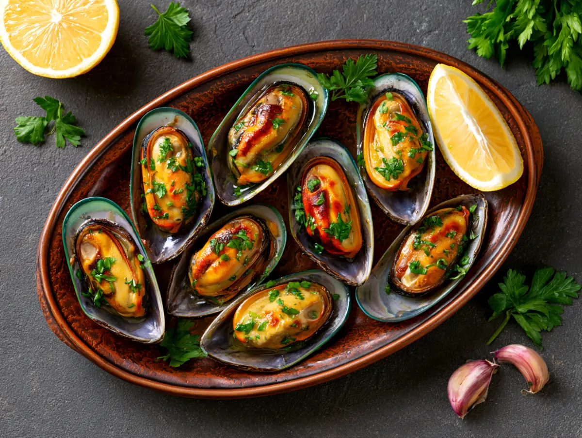 Baked Mussels Mediterranean Style (25 Minutes) 1 Baked mussels Mediterranean recipe