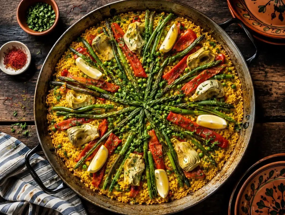 3986 spring vegetable paella 1