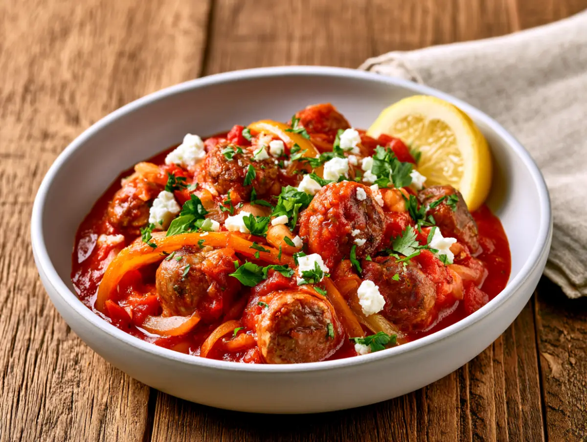 Sausage Peppers recipe card