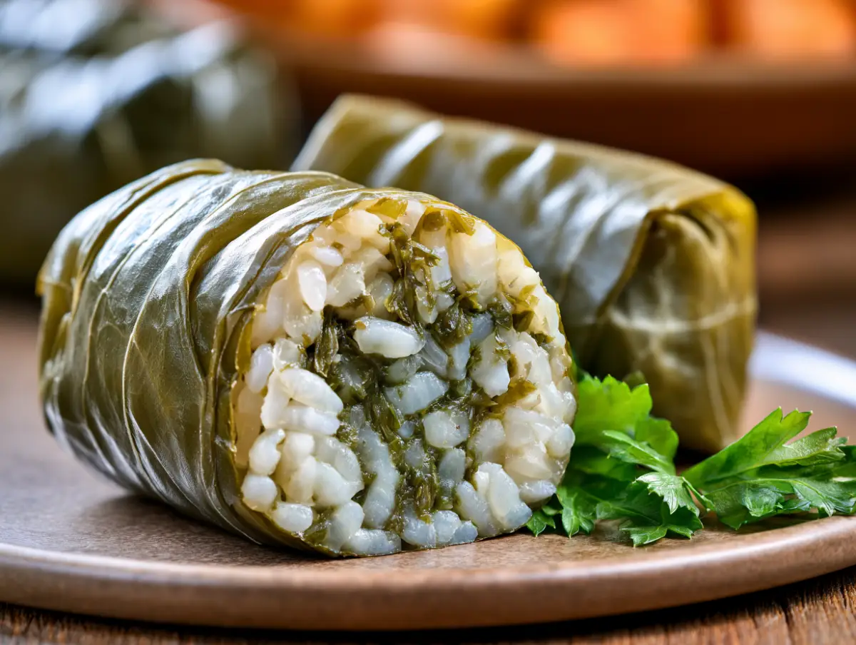 Stuffed Grape Leaves Dolmas recipe card